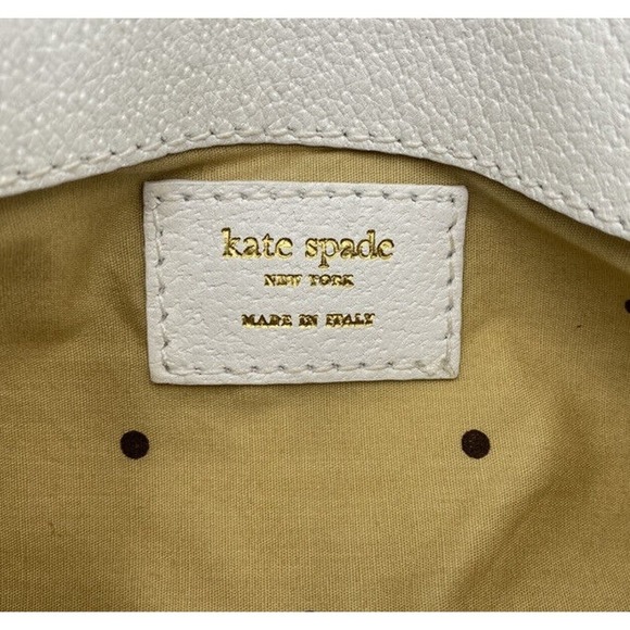 Kate Spade Off white suede and Leather Clutch Made in Italy - Picture 14 of 15